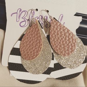 Faux leather earrings